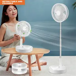 Portable Fan Rechargeable Mini Folding Telescopic Floor Low Noise 7200mah Electric Fan Cooling For Household Bedroom Office