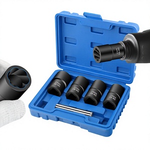 Juego de 5 puntas de destornillador antideslizantes de espiral inversa para quitar tuercas oxidadas, herramienta de reparación automotriz de 1/2 pulgada grande - Product Image 1