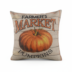 Funda de Almohada Decorativa de Arpillera Vintage de 18x18 Pulgadas con Diseño de Granja y Calabaza para el Día de la Cosecha, Regalos de Temporada CC1531 - Product Image 2