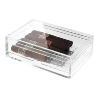 Boîte de rangement acrylique à cigares, boîte de stockage transparent pour cigares et humidificateur