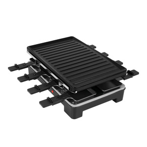 Nouvelle conception 1600w <span class=keywords><strong>Raclette</strong></span> Table plaque chauffante <span class=keywords><strong>Machine</strong></span> fondre le fromage et griller la viande légumes à la fois boeuf fête barbecue gril avec 8 casseroles - Product Image 1