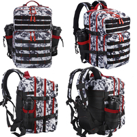 Mochila de Moda para Hombre, Impermeable, Resistente a los Rayos UV, Negra, de Lona, Estilo Militar, 45L