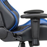 Chaise de jeu d'épissage en cuir noir et bleu de haute qualité avec appui-tête intégré et chaise esports de soutien de taille
