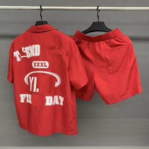 Streetwear da <span class=keywords><strong>uomo</strong></span> pantaloni corti con Zip oversize due pezzi con stampa personalizzata <span class=keywords><strong>pantaloncini</strong></span> larghi <span class=keywords><strong>e</strong></span> camicia da <span class=keywords><strong>uomo</strong></span> - Product Image 6