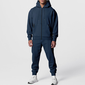 RUIQUWIN, venta al por mayor, conjunto de ropa deportiva para hombre, personalizado, Otoño Invierno, Sudadera con cremallera, pantalones de chándal, cálido, cómodo, chándal de 2 piezas - Product Image 4