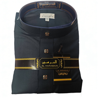 Thobe musulman pour homme, style saoudien, hiver, thawb respirant, grande taille, polyester superfine, abaya islamique pour adultes