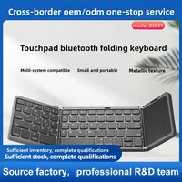 Clavier sans fil pliable B089T en ABS avec pavé tactile capacitif à pression, compatible avec plusieurs systèmes