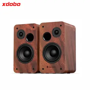 Xdobo speaker rak buku 80W Home Theater 2.0 Field Studio suara Premium dengan nilai yang bagus speaker Audio Desktop kayu