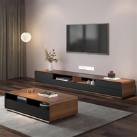 Kejia Fashion Meubles de Salon Modernes en Bois Ensemble Meuble TV de Luxe en MDF et Table Basse