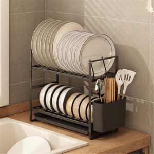 Estante moderno de acero inoxidable para toallas de cocina y escurridor de platos, estrecho, de instalación gratuita, para encimera. - Product Image 3