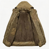 Veste d'hiver matelassée unisexe tendance, coupe ajustée, couleur unie, en polaire, avec capuche et doublure Sherpa amovible, grandes tailles