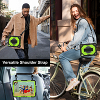 Funda Resistente WESOROL para iPad A16 11.ª Generación 2025, iPad 10.ª Generación 10.9 2022 con Soporte de 360°, Correa de Mano y Correa para Hombro, en Negro, Amarillo y Verde