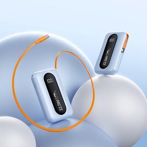 Batterie externe haute capacité 20000mAh 10000mAh avec câbles intégrés, logo personnalisé, charge rapide PD22.5W, pour l'extérieur - Product Image 4