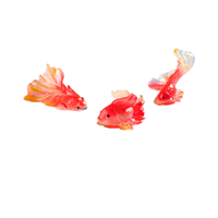 Art mixte océan Fengshui résine Koi poisson rouge Sculpture Miniature ornement pour porte-clés pendentif jardin Aquarium réservoir décor enfant jouet
