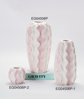 Vase hydroponique en céramique à rayures peintes à la main, style nordique moderne