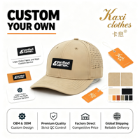Casquettes de baseball Kaxi en velours côtelé/toile à 6 panneaux, ajustables, avec logo personnalisé, patch tissé découpé au laser, pour l'extérieur et décontractées