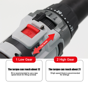 Taladro percutor inalámbrico sin escobillas de 20V con batería, de alta resistencia, 13mm, taladro atornillador de impacto - Product Image 5