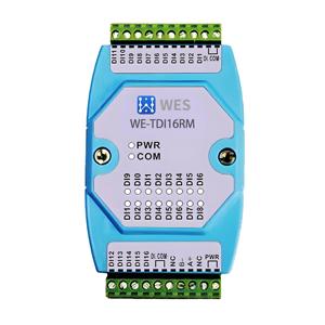 DIN-Rail Data Logger 60V Wet <strong>Node</strong> 15KV ESD PLC Monitoring 200Hz Counter 16CH DI Module with Modbus RTU - Product Image 1
