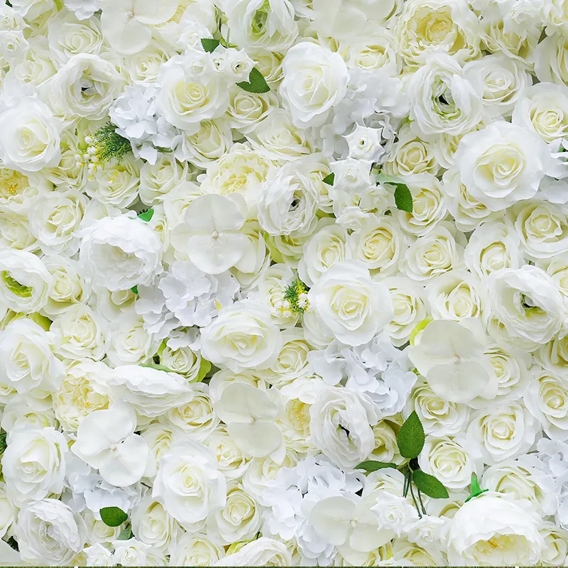 Yapay beyaz pembe gül 5d ortanca çiçek duvar zemin düğün olay festivali için
