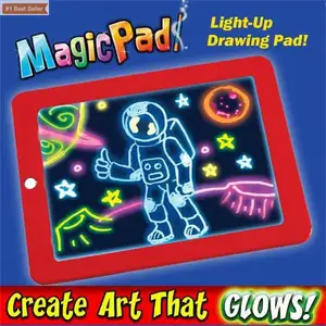 Графический планшет с Красной светодиодной подсветкой, волшебная доска для рисования, детский планшет для письма, флуоресцентная настольная игрушка для детей