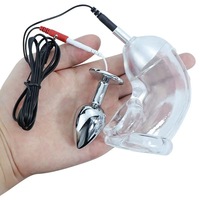 Plug Anal Dispositif de Chasteté Cock Cage érection empêchée gland Choc électrique