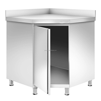 Plan de travail d'angle en L pour cuisine professionnelle, table de préparation d'angle en acier inoxydable, gain de place