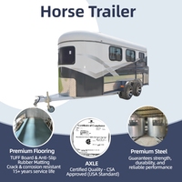 Remorque à flotteur populaire 3HAL-S Horse avec baies réglables et porte-selle 2 grands puits de lumière et boîte à clous