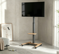 Support de télévision mobile sur pied, réglable en hauteur, avec étagère pour appareils, pour usage résidentiel intérieur multi-scènes