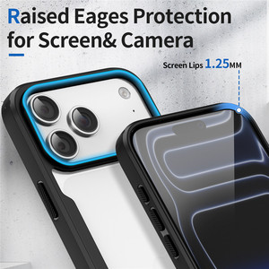 Coque de téléphone portable antichoc en PC <span class=keywords><strong>rigide</strong></span> de 2,0 mm avec pare-chocs souple en TPU coloré et dos transparent pour iPhone 17 16 15 Pro Max - Product Image 3