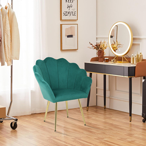 Sedia da Pranzo Moderna in Velluto <span class=keywords><strong>con</strong></span> Design Floreale e <span class=keywords><strong>Piedi</strong></span> Placcati <span class=keywords><strong>Oro</strong></span> per Uso Commerciale in Cantina e Villa - Product Image 1