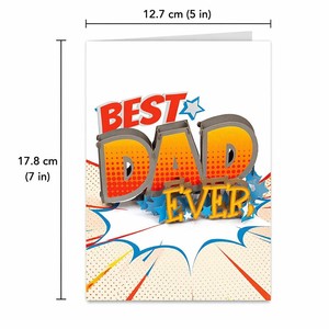 Best Dad Ever 3D Pop-Up Greeting Card Father's Day <b>Paper</b> Card With Stars And Comic Design - Product Image 4