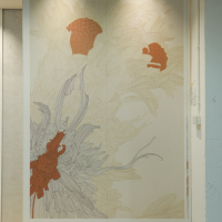 Panneaux muraux et plinthes 3D en relief doré, panneau mural abstrait à motifs floraux, panneau mural décoratif en relief pour la décoration murale du salon