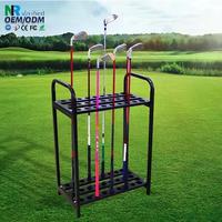Présentoir à clubs de golf à 4 niveaux détachable avec roulettes verrouillables – Solution de rangement mobile légère sur pied pour les magasins