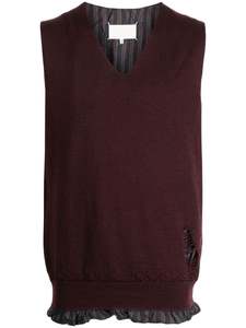 Pull-over personnalisé de haute qualité, gilet sans manches à col en V, gilet-pull d'été en laine tricoté pour hommes - Product Image 5