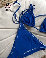 OEM Designer Zwemkleding Fabrikant Y2K Stijl Spijkerbeslag Badpak Op Maat Driehoekige Merk Bikini Dames