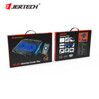 Support de refroidissement pour ordinateur portable JERTECH KL332 avec support de téléphone, support réglable en aluminium, ventilateurs de refroidissement RGB pliables pour ordinateur portable