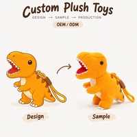 Porte-clés en peluche personnalisé, figurine de dinosaure en peluche douce, jouets en peluche personnalisés, porte-clés en peluche, poupée, cadeau promotionnel d'usine OEM ODM