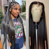 Proveedor de Pelucas de Cabello Humano Liso Natural sin Pegamento con Encaje Completo HD para Mujeres Negras, Pelucas de Cabello Virgen con Cutícula Alineada, Alibaba