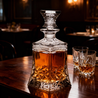 Hoogwaardige 500ML kristallen glazen karaf met luxe klassiek design, aangepaste logo voor whisky, wijn, als cadeau