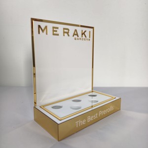 Tùy Chỉnh Thiết Kế Acrylic Vàng Gương Hiển Thị Truy Cập Đứng Nước Hoa Mỹ Phẩm Hiển Thị Giá - Product Image 2