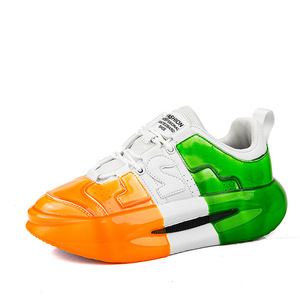 Zapatos de Moda Otoñales, Estilo Europeo, Pintados con Spray, Color Block, Zapatos de Hombre con Suela Gruesa y Plataforma Alta - Product Image 1