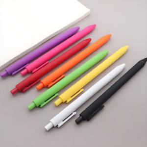 Bolígrafos de Plástico Baratos al por Mayor, Recubiertos de Goma Multicolor, con Logotipo Personalizado Impreso Retráctil OEM para Papelería - Product Image 3
