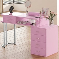 Table de manucure professionnelle en verre Design ergonomique Coussin de poignet Table de manucure Coiffeuse pour chambre à coucher