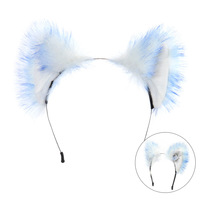 Serre-tête en peluche LED de haute qualité Yihaoyi avec queue de loup et oreilles de renard, accessoire de cosplay pour adultes, idéal pour Halloween