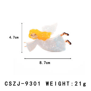 3D Angel Design Star Decor Acetate Hair Claw Clip Eco-Friendly Recycled Acetate Anti-Slip Hair Grip Unisex Fashion Customized - Product Image 2