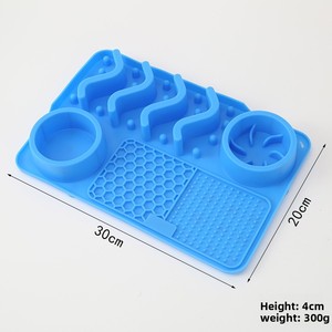 XHJ Silicone Pet Slow Feeding Plate Rectangular Multi-function Cat <b>Dog</b> Foodware Anti-Choking <b>Mat</b> <b>Bowl</b> Pad 300g Wholesale - Product Image 3