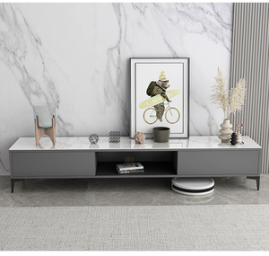 Meuble TV moderne <span class=keywords><strong>avec</strong></span> tiroirs, petit centre de divertissement <span class=keywords><strong>avec</strong></span> étagères de rangement ouvertes, table <span class=keywords><strong>console</strong></span> multimédia pour chambre à coucher, salon - Product Image 3