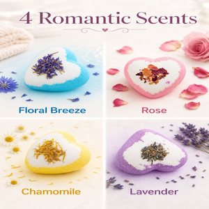 <span class=keywords><strong>Bombes</strong></span> de bain en forme de cœur en gros - Boules de bain hydratantes personnalisées avec fleurs séchées, 100g - Product Image 3