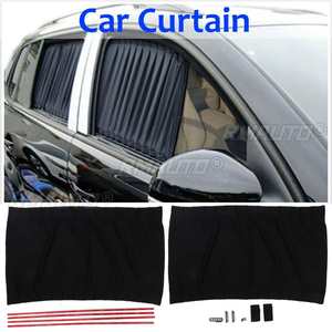 2Pcs/Set Black Auto Car Protection Curtains Anti-UV Sun <b>Shade</b> Side <b>Window</b> Visor Mesh Cover Shield Car Interior Accessories - Product Image 1