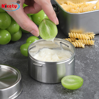 Mini Ronde Roestvrijstalen Voedselpot Container Klassiek Ontwerp Luchtdichte Snack Opbergdoos Voor Keuken Camping Gebruik Spice Organizer